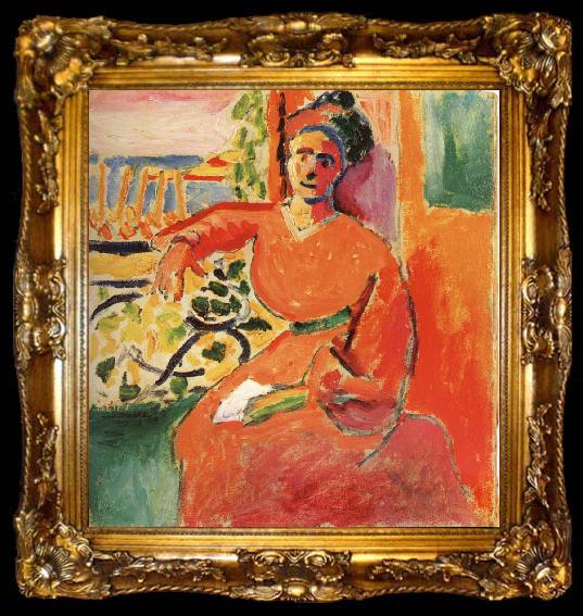 framed  Henri Matisse Woman in the front of window, ta009-2